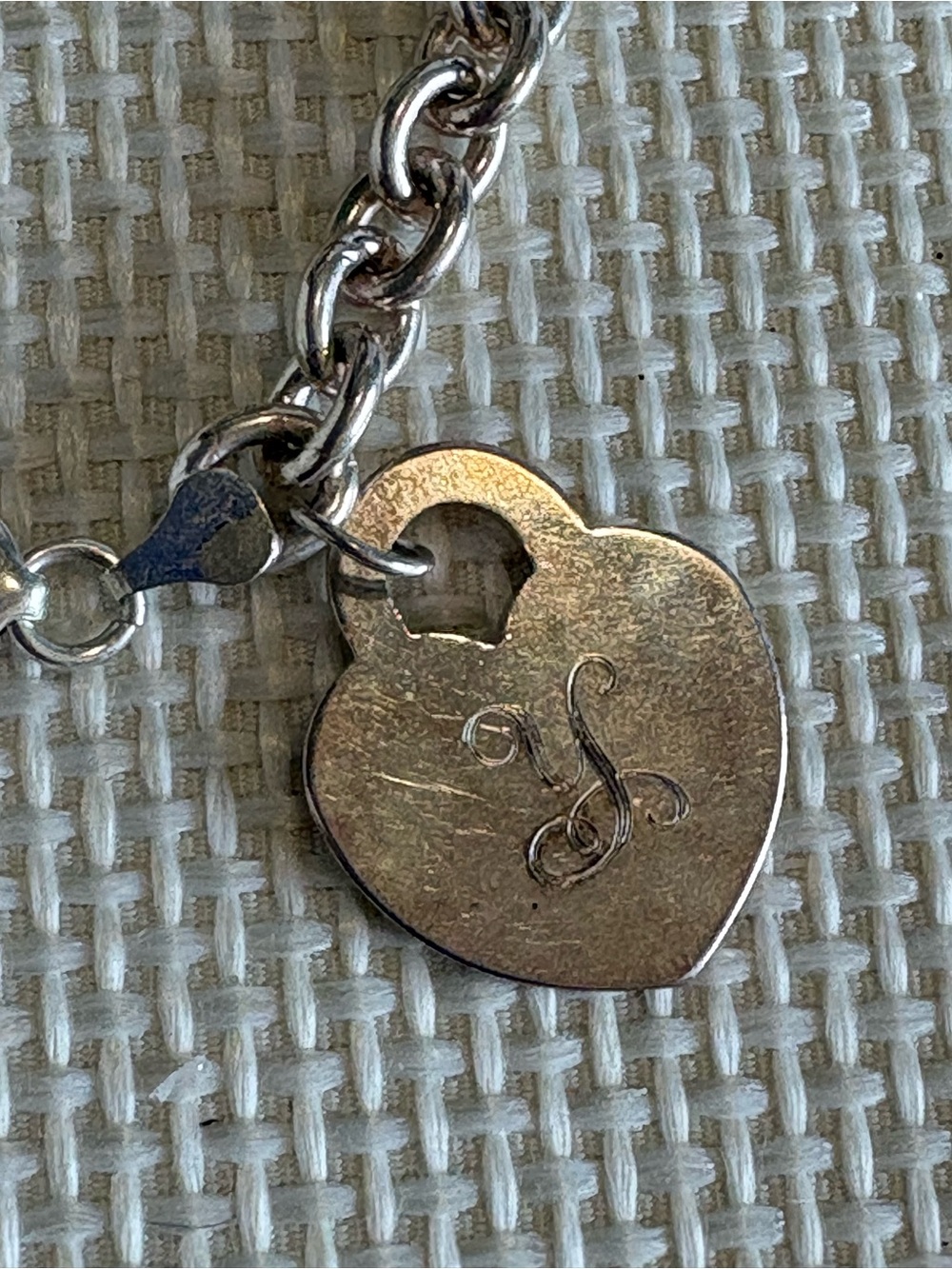 Sterling Silver 925 Thick Chain Bracelet Heart Charm - Picture 4 of 6